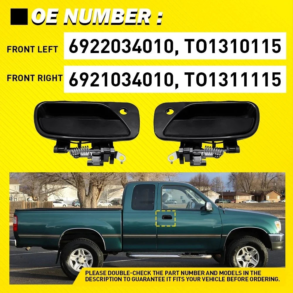 2X Black Door Handle for Toyota T100 Front (1993–1998)