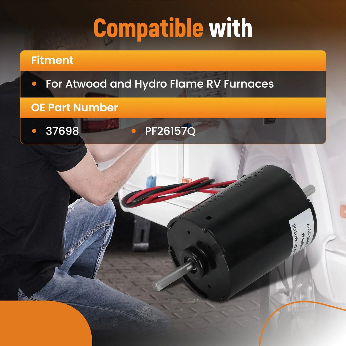 Blower Motor (12V DC) compatible with Atwood 8935-DC-II, 8940-DC-II