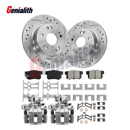 Rear Brake Calipers with Drilled Slotted Rotors for 2015 Honda Civic