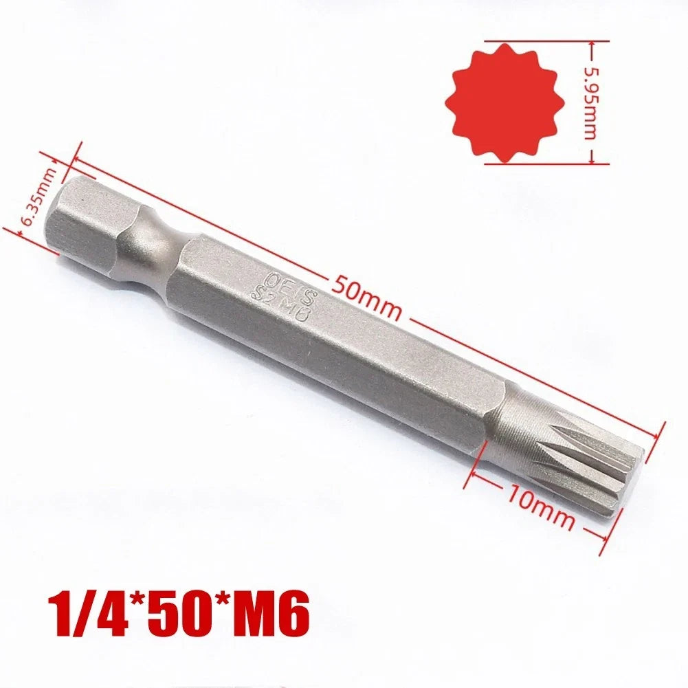 50mm 12 Point Screwdriver Bit M12 for Air Drills