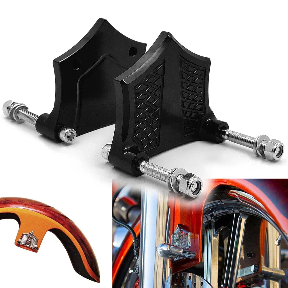 Black 0.89" Front Fender Bracket Spacers for 2014–2019 Harley Touring