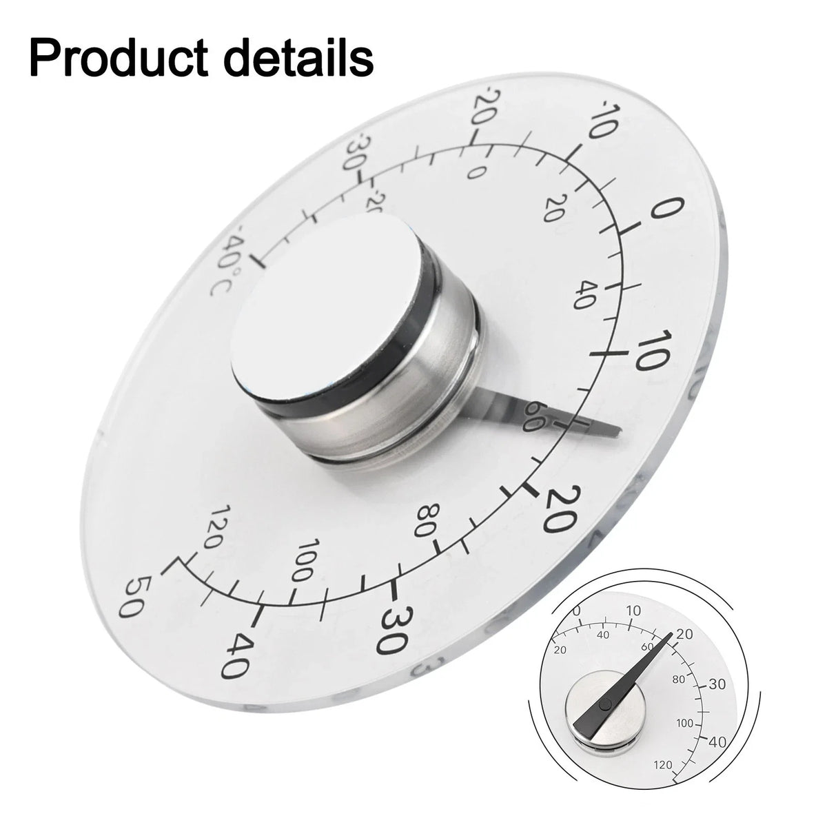Suction Cup Window Thermometer for Accurate Readings (40–50°C)