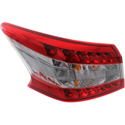 Halogen Tail Light Set for Nissan Sentra (2013–2015) Outer Clear/Red 2Pcs