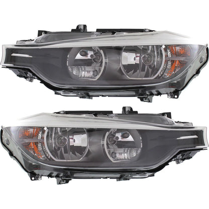 Headlight Set for BMW 328i (2012–2015) Halogen with Bulb