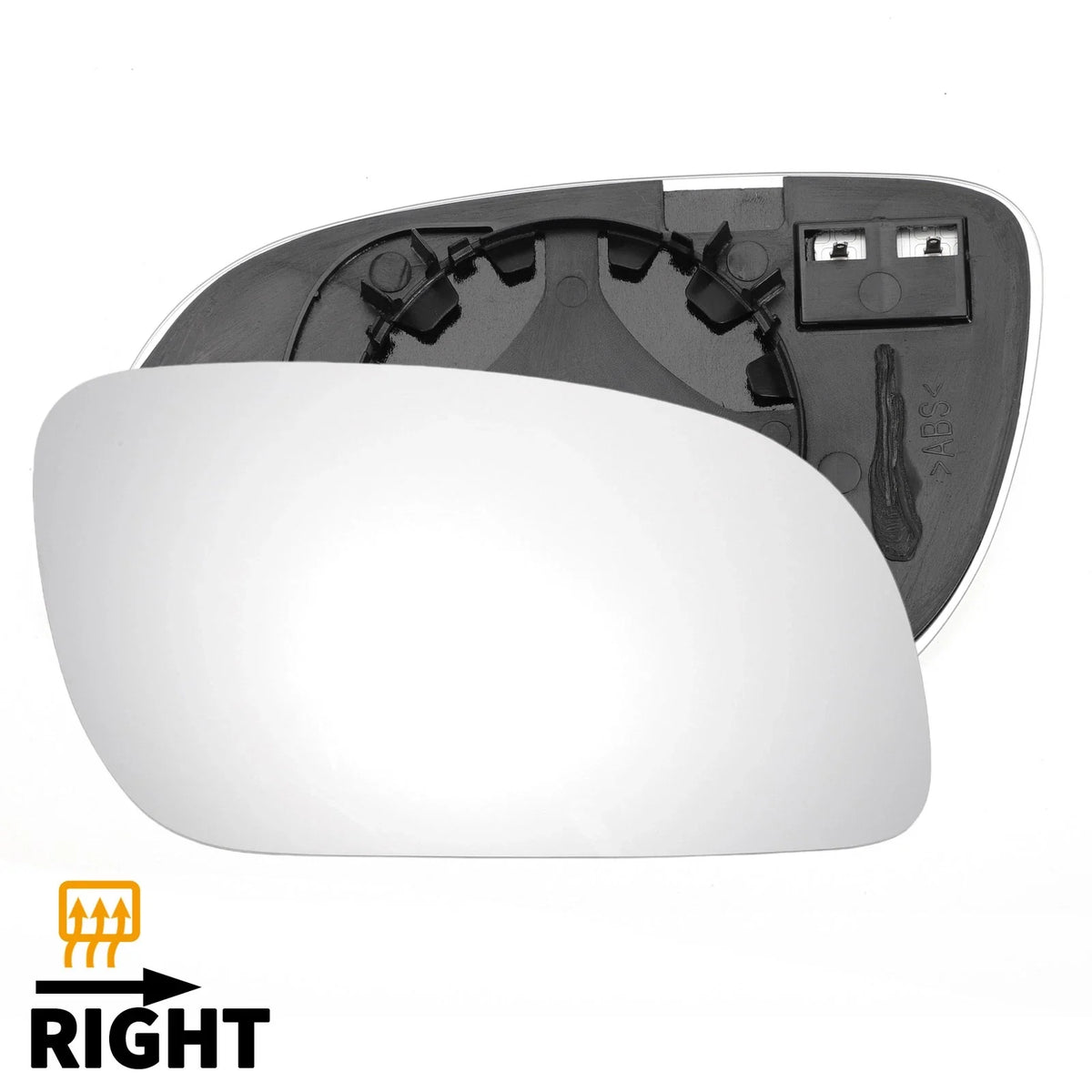 Right Side Heated White Mirror Glass for Volkswagen Touran (2003–2010)