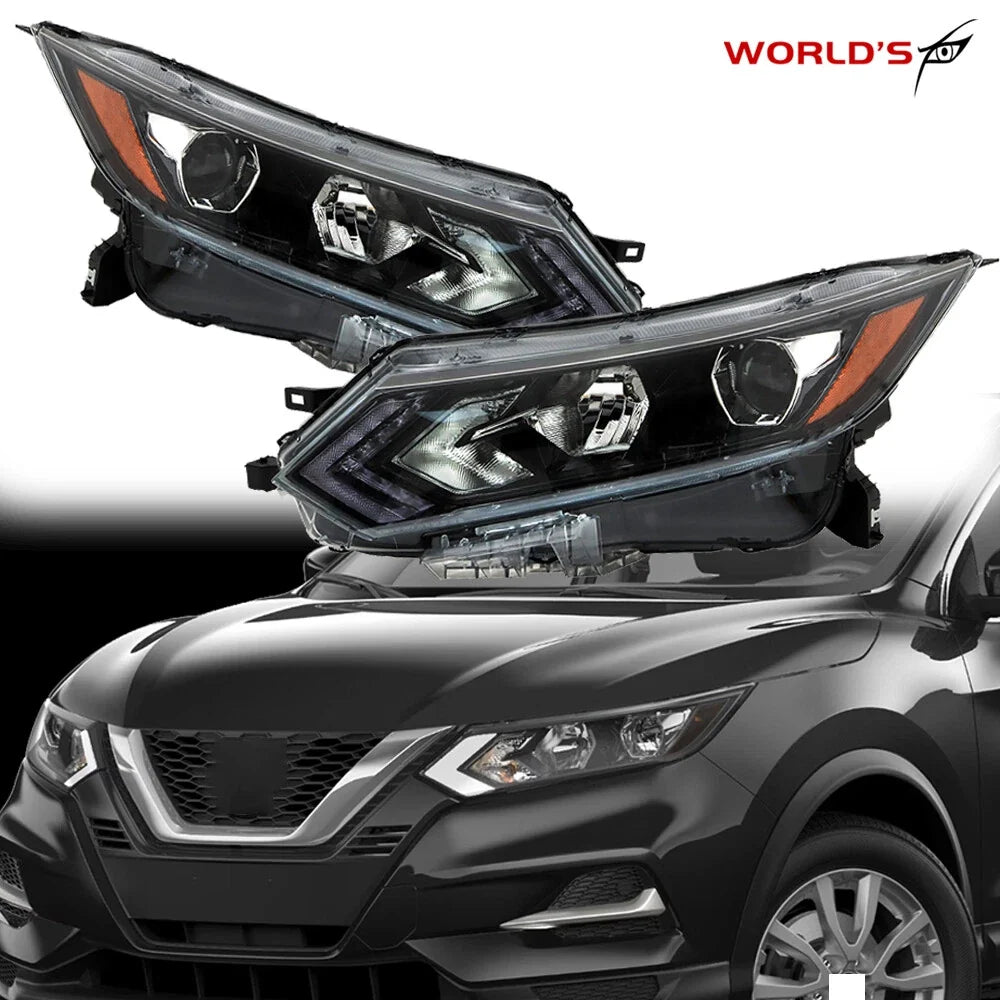 Pair Headlights for Nissan Rogue (2020–2022) Halogen with LED