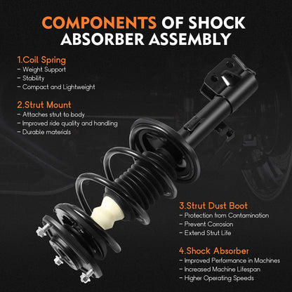 Front Struts Spring Shocks Absorber Assembly for Toyota Corolla (2009–2013)