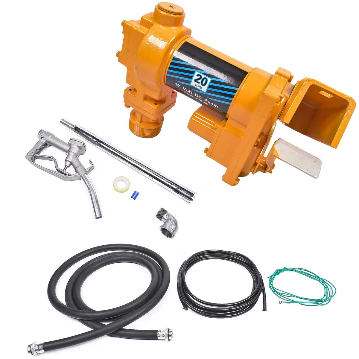 Fuel Transfer Pump 20GPM 12V with Nozzle Kit for Gasoline Diesel (2010–2023)