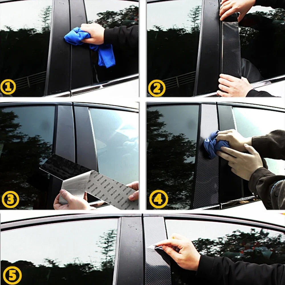 Carbon Fiber Pillar Post Door Trim for 2016-2021 Honda Civic Sedan