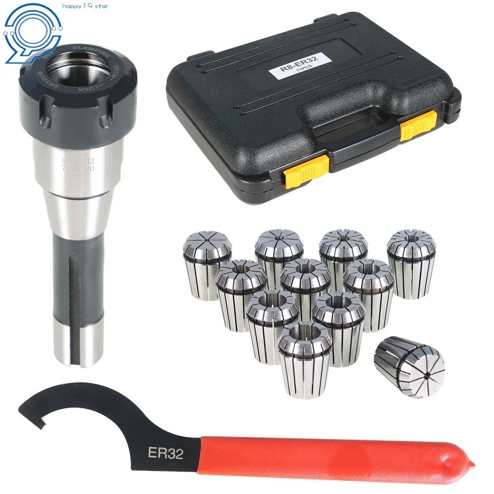 11PC ER32 Collet Set for R8 Milling Machine