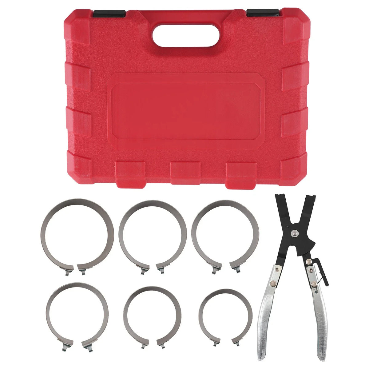 Auto Engine Service Kit: 7-Piece Piston Ring Compressor Pliers (73-111mm)