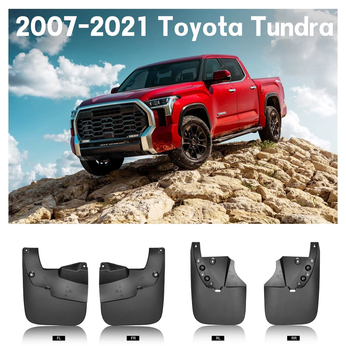 Set of 4 Mud Flaps Splash Guards for Toyota Tundra (2007–2014)