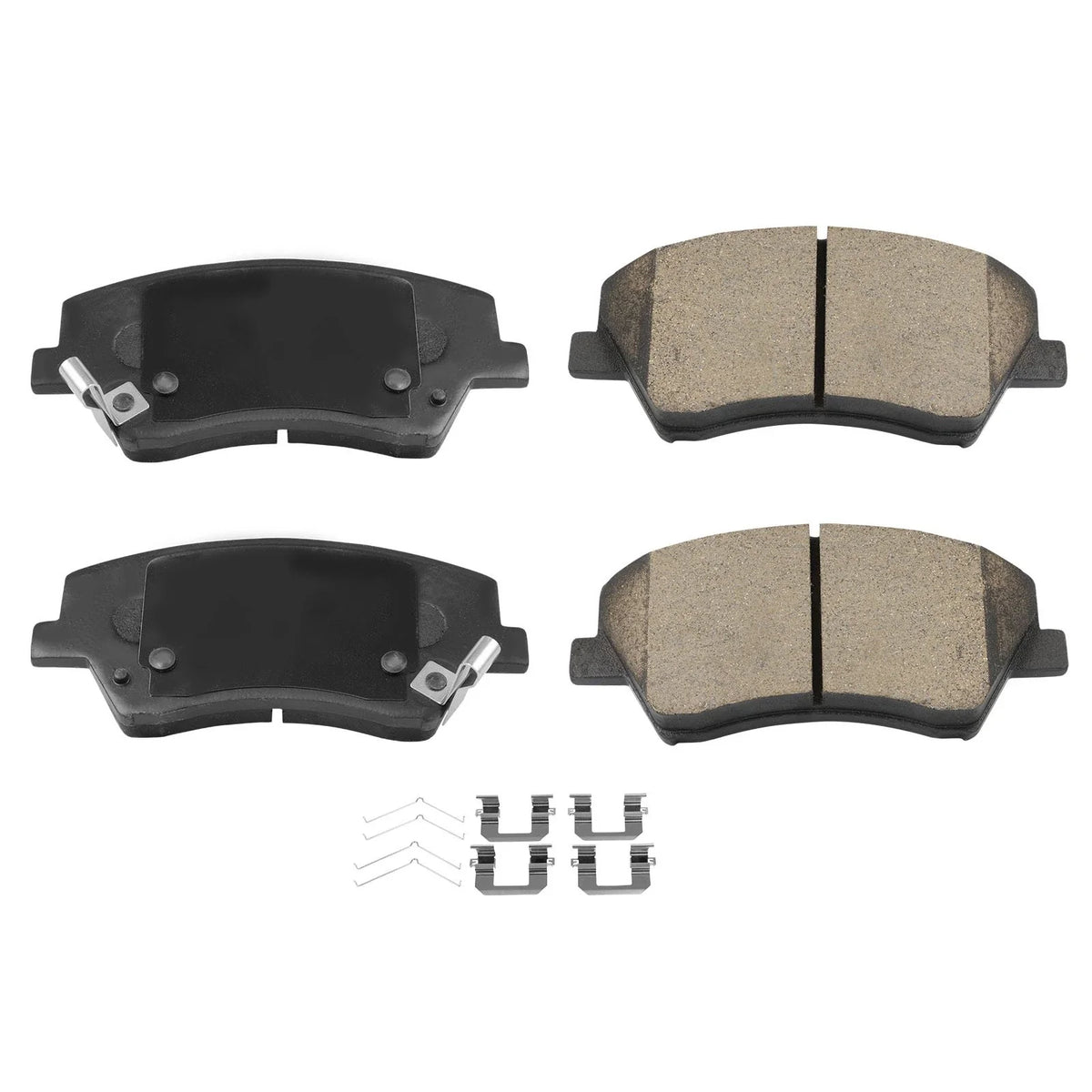 Front Ceramic Brake Pad Set w/Hardware for 2015-2020 Ford Transit-250