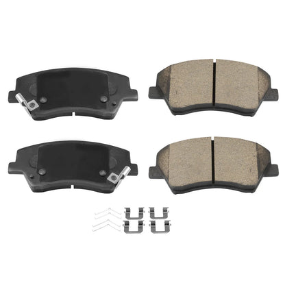 Front Ceramic Brake Pad Set w/Hardware for 2015-2020 Ford Transit-250