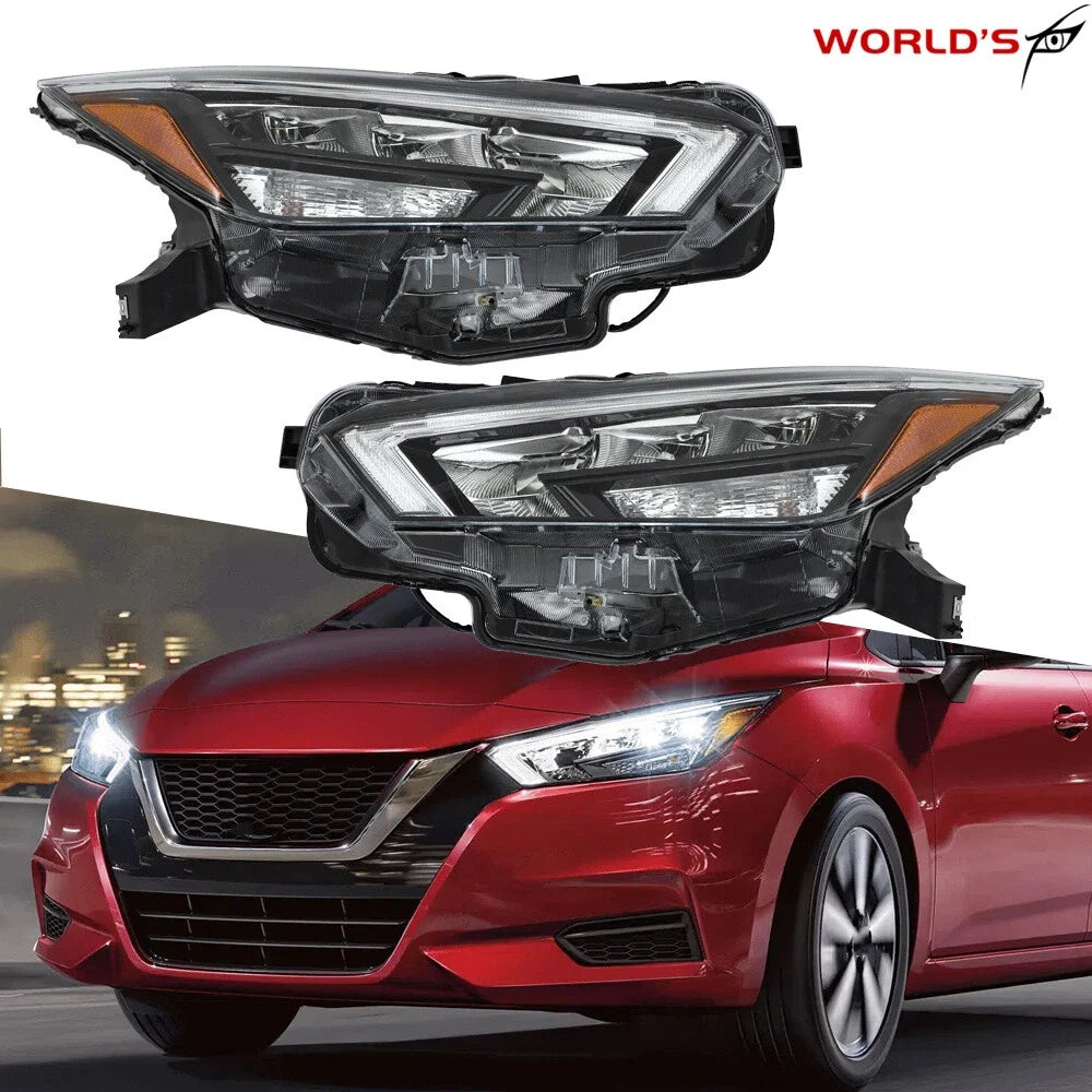Set of 2 Full LED Headlight Assemblies for Nissan Versa (2020–2021)