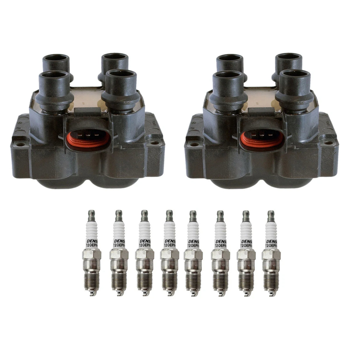 2X Ignition Coil & 8 Nickel Spark Plugs Kit for Ranger Thunderbird Town Car