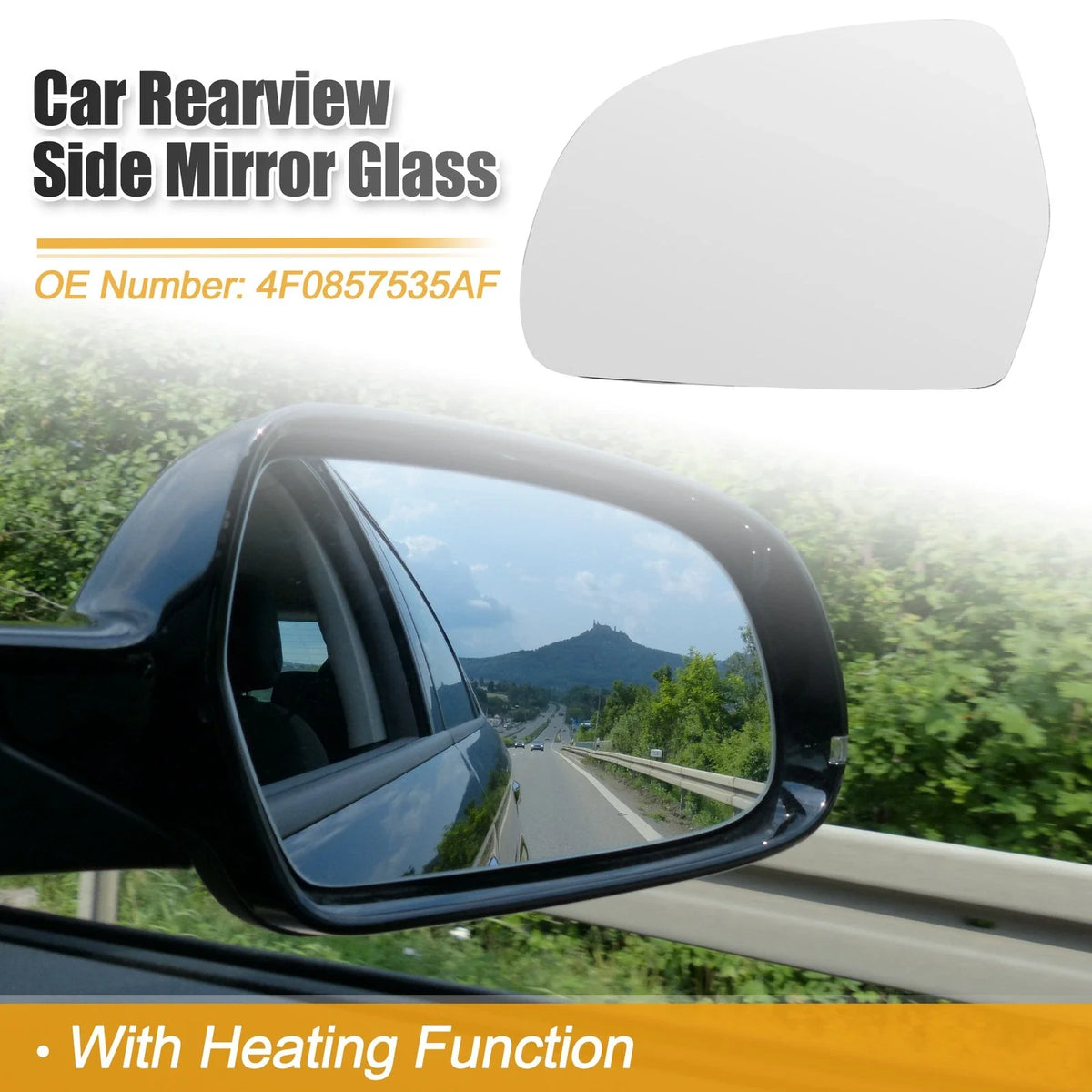 Heated Rearview Mirror Glass for Audi A3 (2008–2010) No. 4F0857535AF