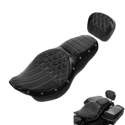 Driver Passenger Seat Pad and Sissy Bar for 2009-2023 Harley Touring