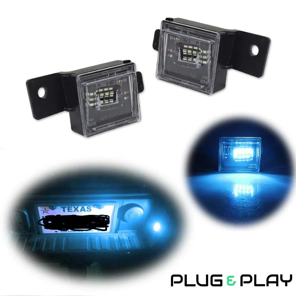 LED License Plate Lights for Chevy Silverado GMC Sierra 1500 2500 3500