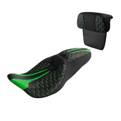 Black Green Backrest - Fits Harley Touring 2014 to 2023