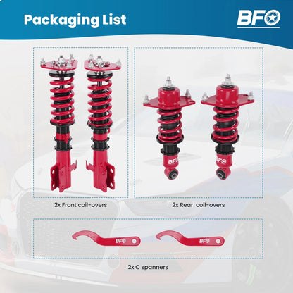 BFO Adjustable Coilovers Shock Struts Kit for Toyota Celica (2000-2006)