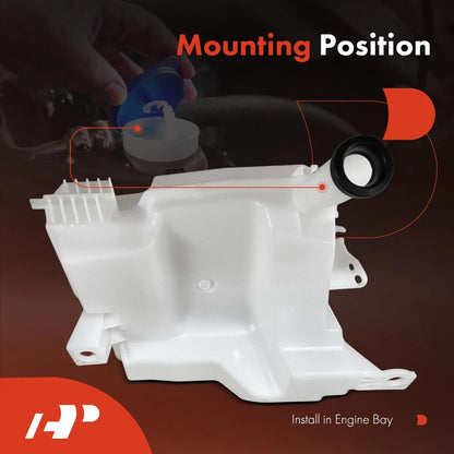 Windshield Washer Reservoir Assembly with Cap & Pump for 2012-2018 Focus