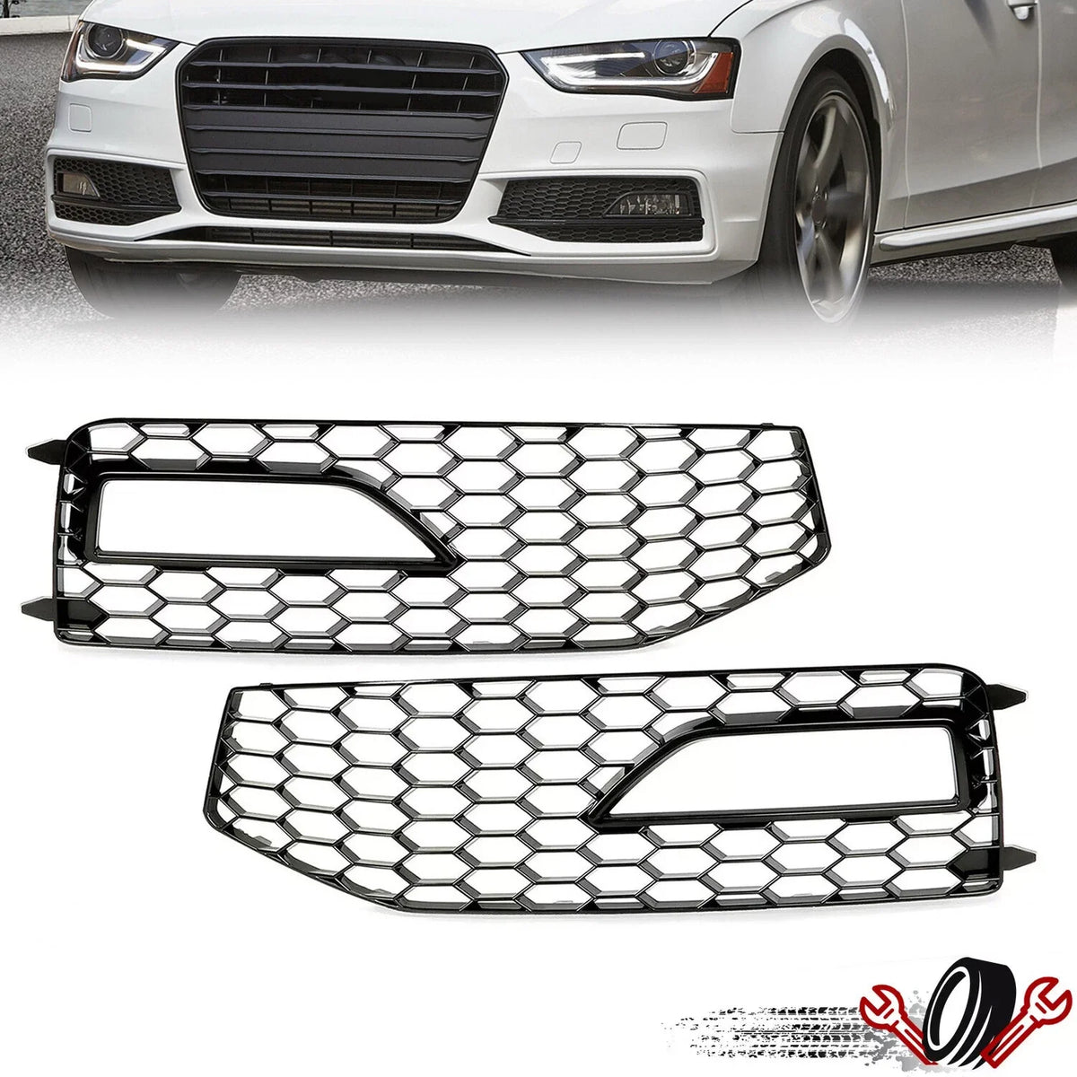 RS4 Style Fog Light Grill Cover for Audi A4 (2013–2016)