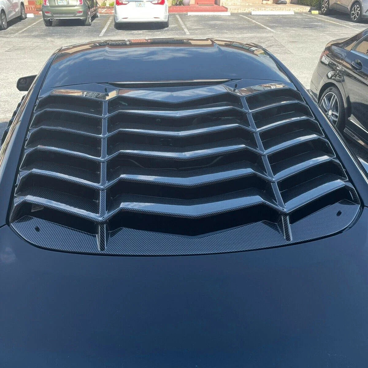 Rear Louver Cover Sun Shade in Carbon Fiber for Ford Mustang 2015–2023