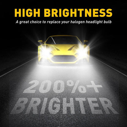 High Low Beam H4 9003 LED Headlight Bulbs Set of 2 (24000LM, 6500K)