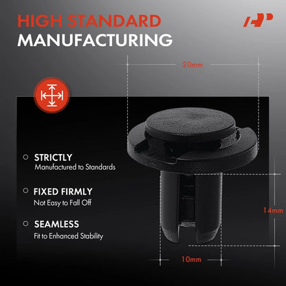 Nylon Grille Mounting Retainer Set - 50Pcs for Honda Civic