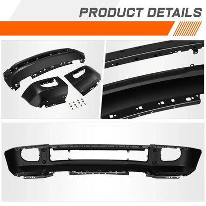 Front Face Bar Bumper for Ford F-250 F-350 Super Duty (2020-2022) w/Fog Holes