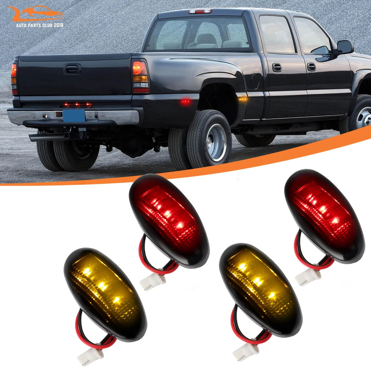 Dually Bed LED Side Marker Lights for Chevy Silverado GMC 2500HD 3500HD (2001–2014)
