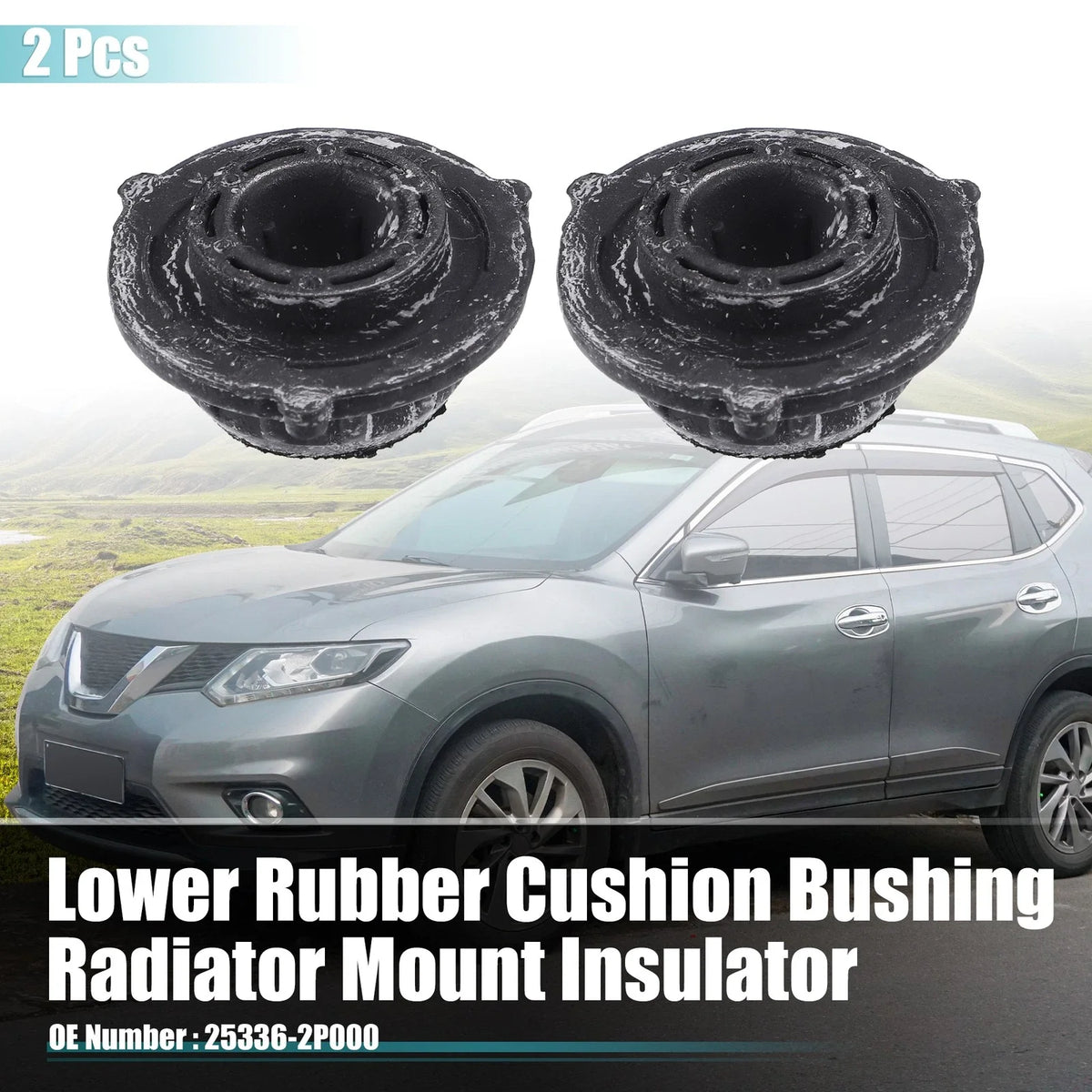 2X Lower Rubber Cushion Radiator Mount Insulator for Kia Sorento (2011–2015)