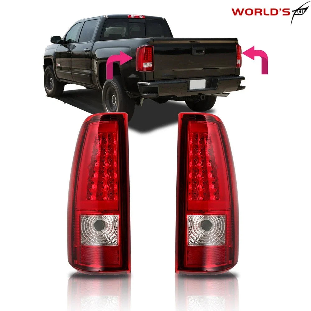 Set of 2 Red LED Tail Lights for Chevy Silverado 1500 2500 (2003–2006)