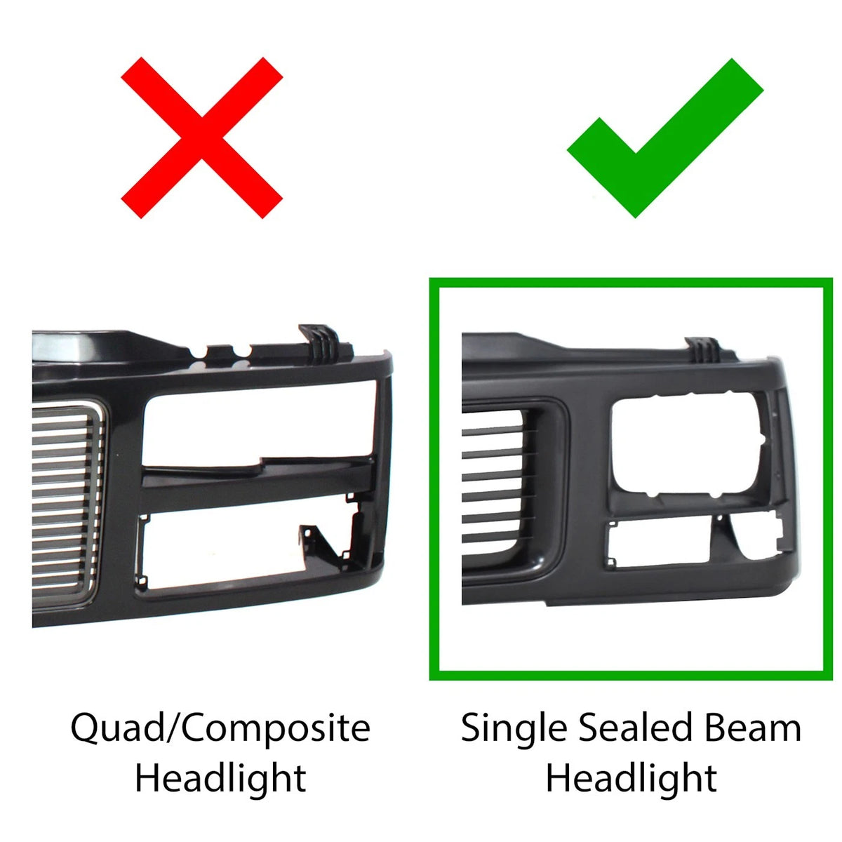 Grille for GMC C/K Truck/Suburban/Yukon (1988–1993) w/ Single Headlights
