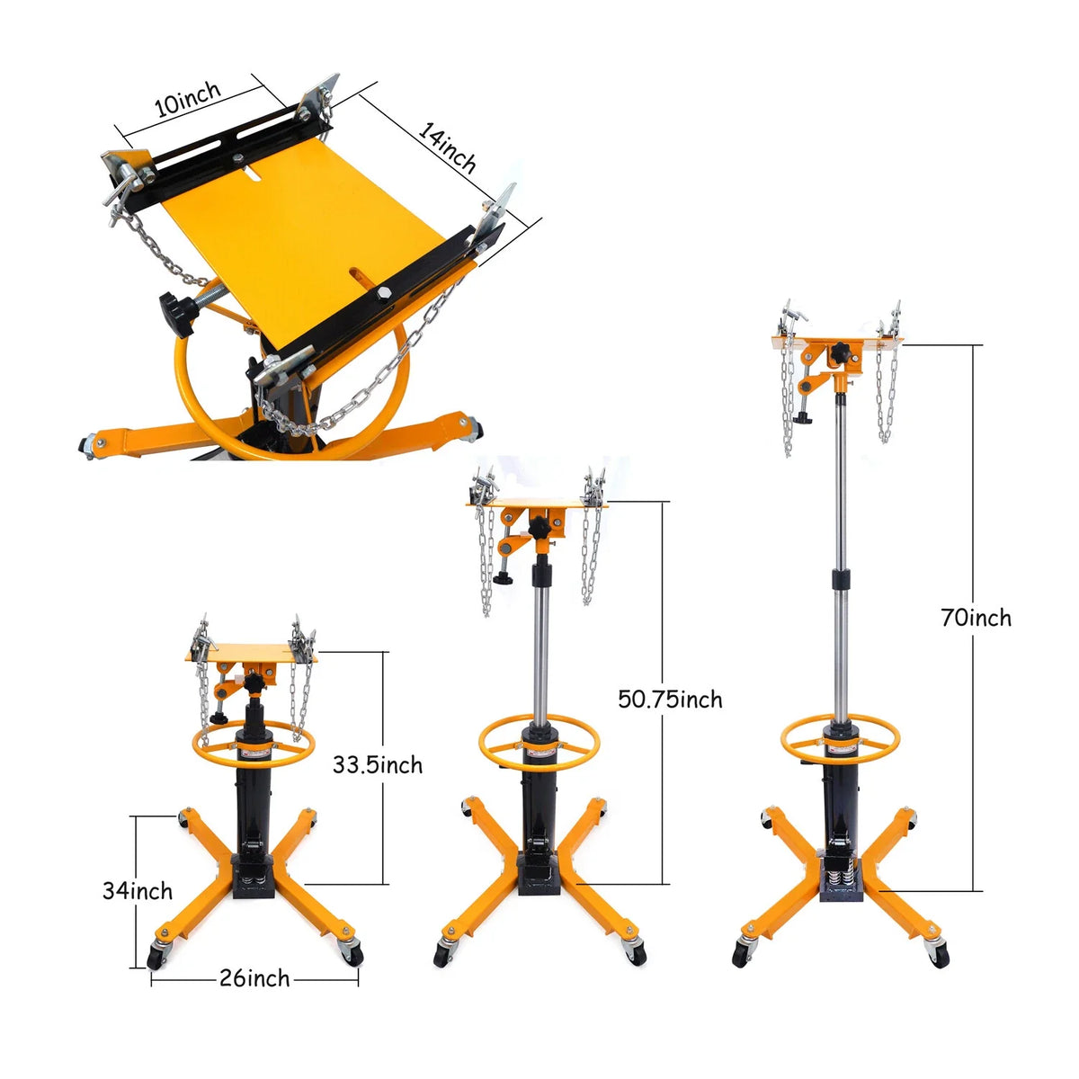2X 1300lbs Hydraulic Transmission Jack for Universal Use (0.6T)
