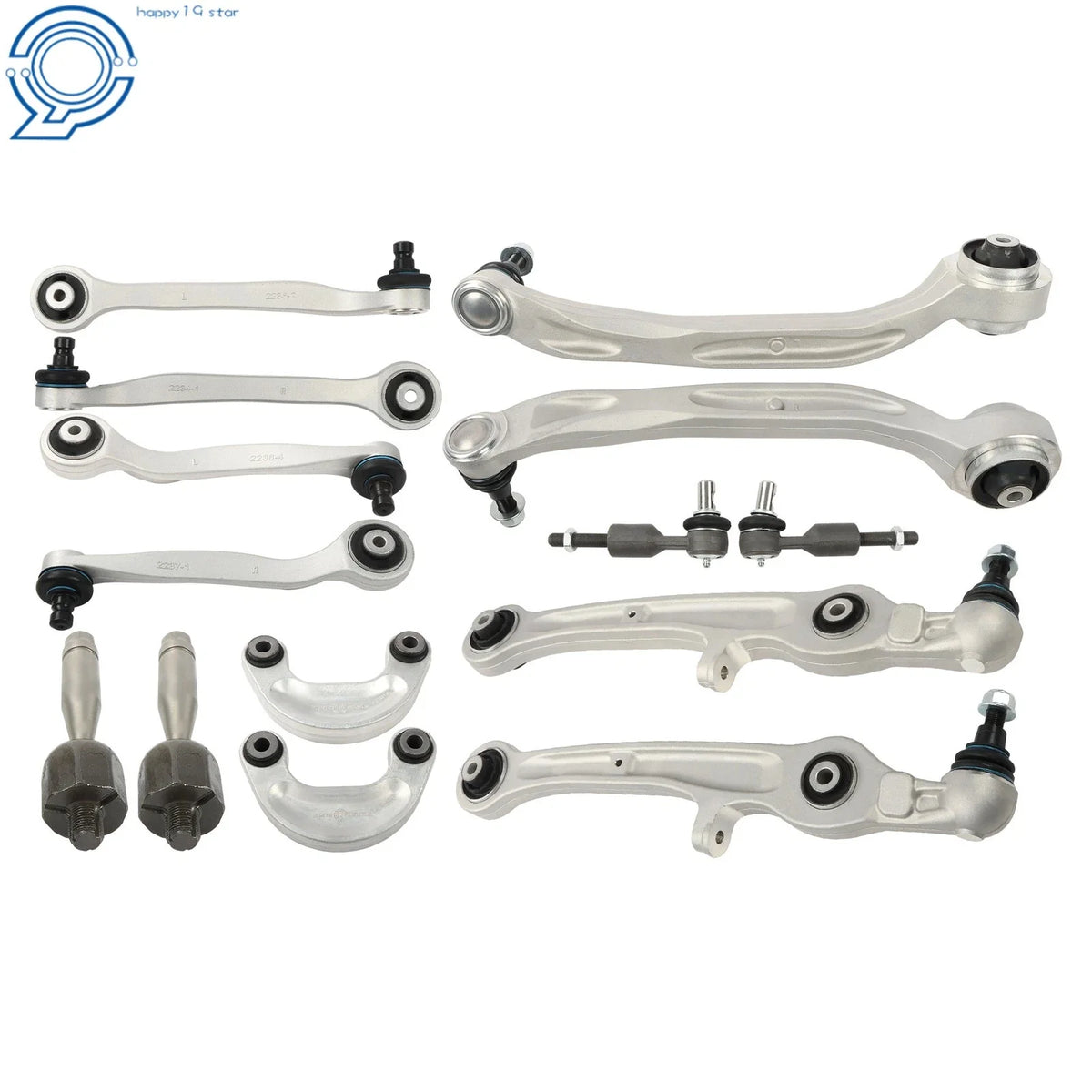 Set of 14 Upper Lower Control Arms Tie Rods for Bentley GT, GTC, Flying Spur (2004–2019)