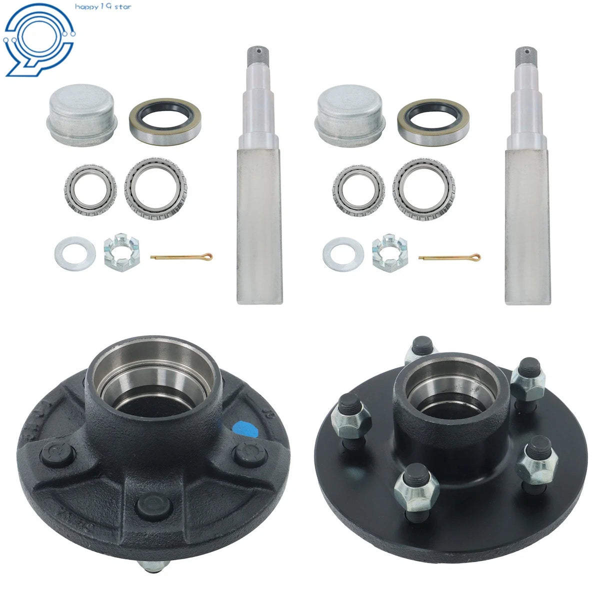 Trailer Hub #84 Spindle 3500 lbs 5 on 4.5" with Bearing Kit (Square)