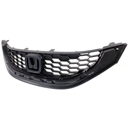 Grille Assembly for Honda Civic HF LX Sedan (2013–2015) Textured Black CAPA
