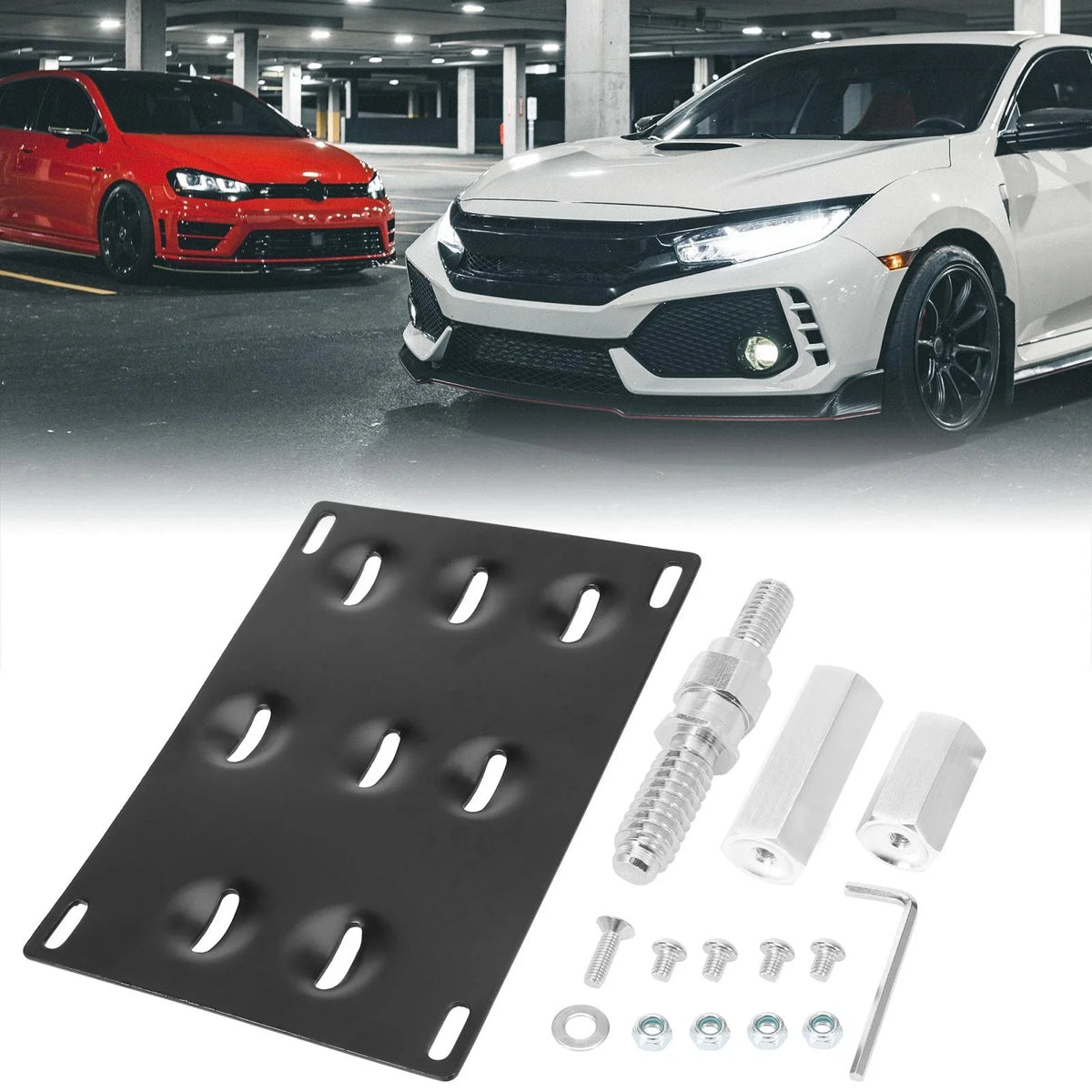 Tow Hook License Plate Mount Bracket for BMW 3 5 Series (2000–2023)