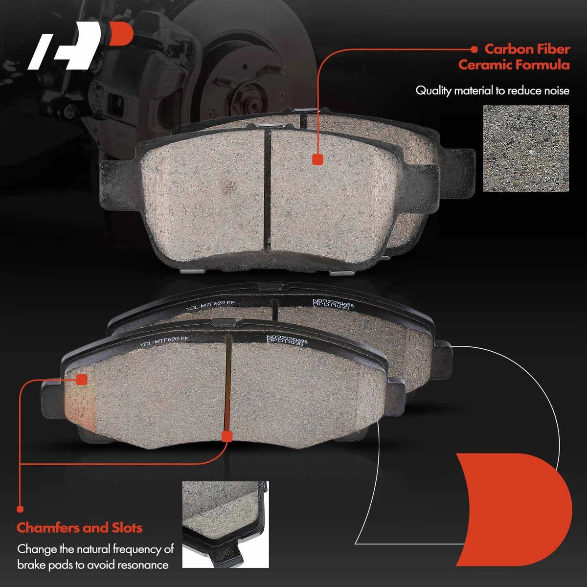 8-Piece Ceramic Brake Pads for Honda Ridgeline (2006–2011) & Acura TL