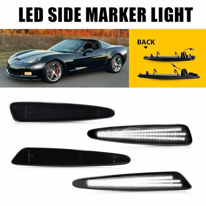 4-Piece Smoked White Marker Light Set for 2005-2013 Corvette C6