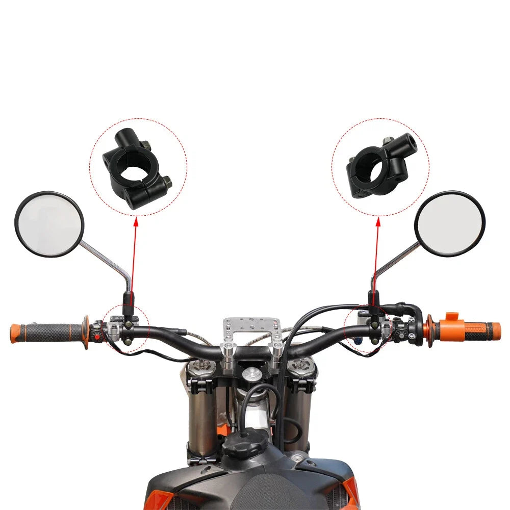 Handlebar Mirror Mount Holders Adapter for Motorcycle (7/8" Handlebar)