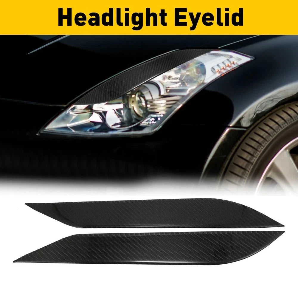 Carbon Fiber Headlight Eyelid Covers for Nissan 350Z (2003–2009)