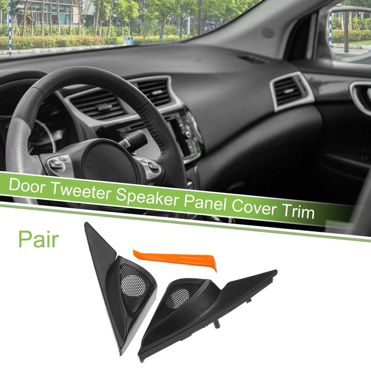 Pair A Pillar Door Tweeter Speaker Cover Trim for Mazda 6 (2003–2008) Black