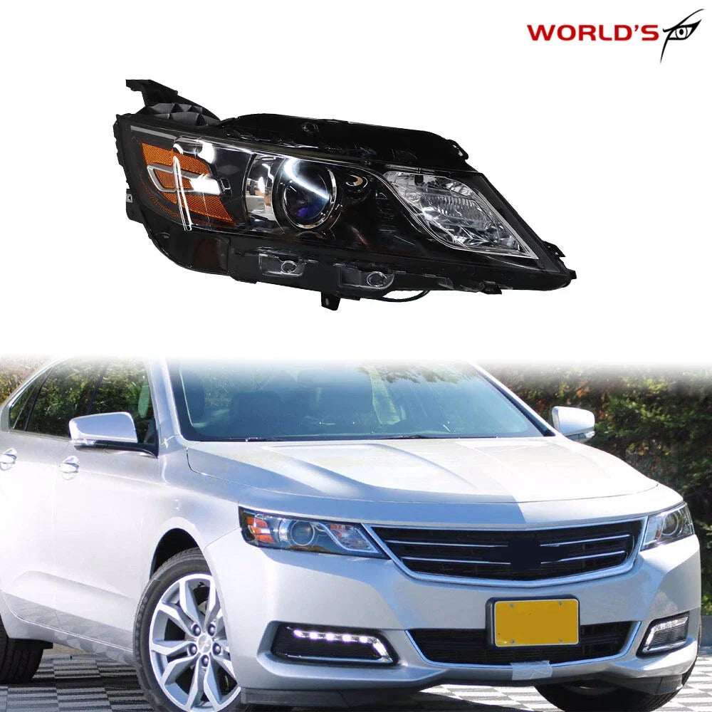 Headlight Halogen for Chevrolet Impala (2015–2020) Black Housing Right Side