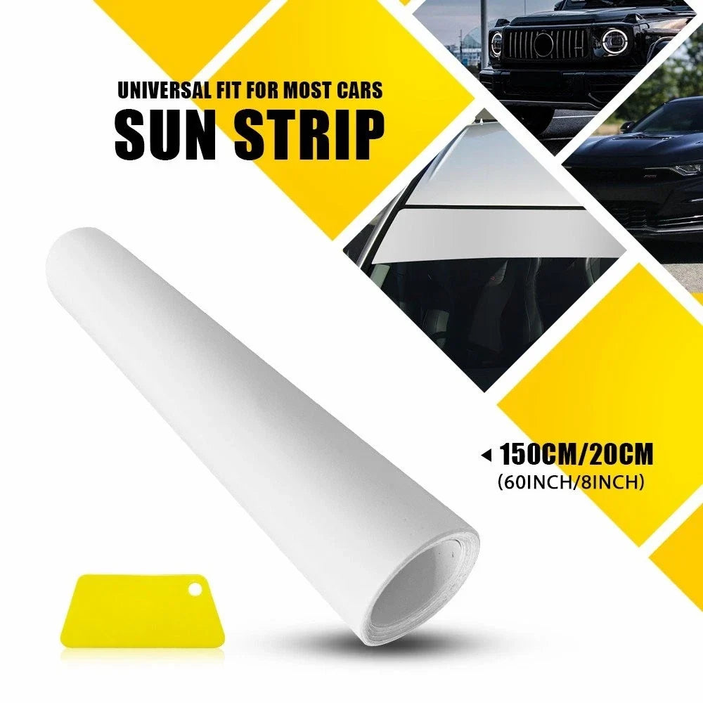 Window Tint Vinyl Decal Sticker for Windshield (60x8'', Matte White)