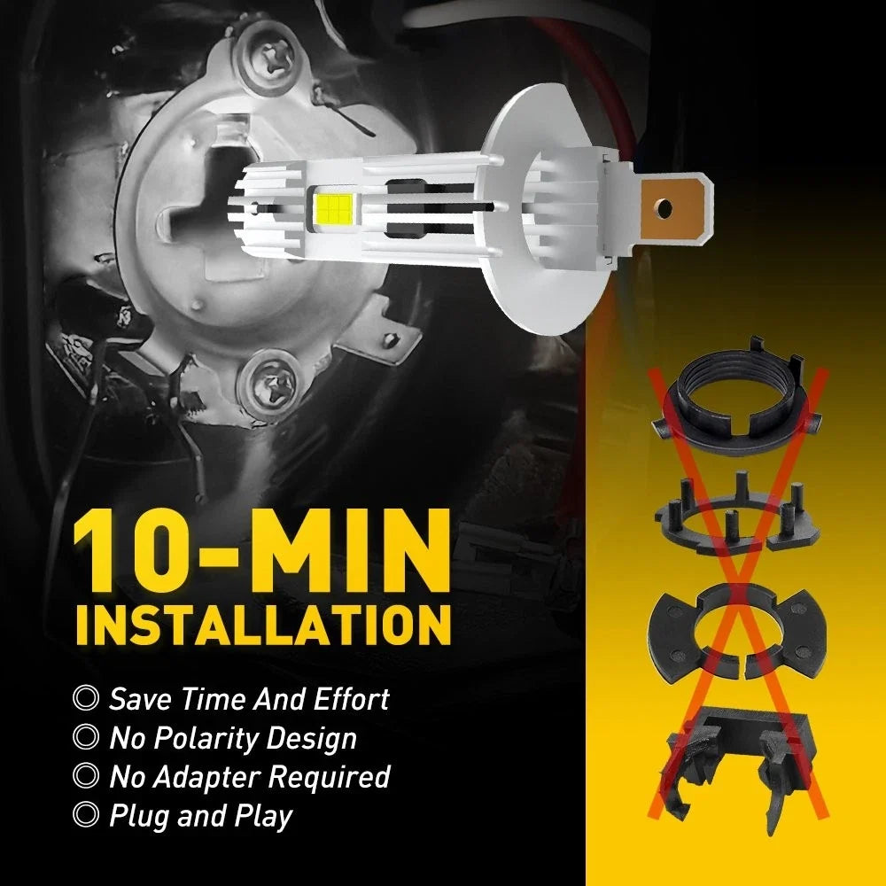 LED Headlight Bulbs H1 - Pair for Toyota Hilux N70 2005-2015