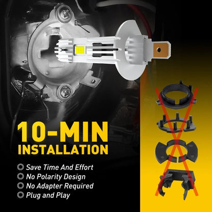 LED Headlight Bulbs H1 - Pair for Toyota Hilux N70 2005-2015