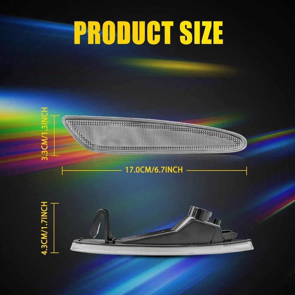 Clear Front Fender Side Marker Lights for Mercedes-Benz E-Class W211 03-06